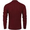 imageCOOFANDY Mens Shawl Collar Pullover Sweater Slim Fit Casual Button Cable Knit Sweaters1wine Red