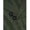 imageCOOFANDY Mens Shawl Collar Pullover Sweater Slim Fit Casual Button Cable Knit SweatersArmy Green