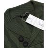 imageCOOFANDY Mens Shawl Collar Pullover Sweater Slim Fit Casual Button Cable Knit SweatersArmy Green