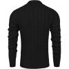 imageCOOFANDY Mens Shawl Collar Pullover Sweater Slim Fit Casual Button Cable Knit SweatersBlack