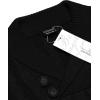 imageCOOFANDY Mens Shawl Collar Pullover Sweater Slim Fit Casual Button Cable Knit SweatersBlack