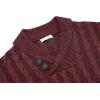 imageCOOFANDY Mens Shawl Collar Pullover Sweater Slim Fit Casual Button Cable Knit SweatersBurgundy