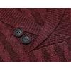 imageCOOFANDY Mens Shawl Collar Pullover Sweater Slim Fit Casual Button Cable Knit SweatersBurgundy