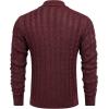 imageCOOFANDY Mens Shawl Collar Pullover Sweater Slim Fit Casual Button Cable Knit SweatersBurgundy