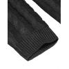 imageCOOFANDY Mens Shawl Collar Pullover Sweater Slim Fit Casual Button Cable Knit SweatersDark Grey