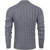 imageCOOFANDY Mens Shawl Collar Pullover Sweater Slim Fit Casual Button Cable Knit SweatersGrey