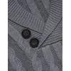 imageCOOFANDY Mens Shawl Collar Pullover Sweater Slim Fit Casual Button Cable Knit SweatersGrey