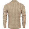 imageCOOFANDY Mens Shawl Collar Pullover Sweater Slim Fit Casual Button Cable Knit SweatersKhaki