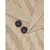 imageCOOFANDY Mens Shawl Collar Pullover Sweater Slim Fit Casual Button Cable Knit SweatersKhaki