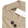 imageCOOFANDY Mens Shawl Collar Pullover Sweater Slim Fit Casual Button Cable Knit SweatersKhaki