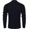 imageCOOFANDY Mens Shawl Collar Pullover Sweater Slim Fit Casual Button Cable Knit SweatersNavy Blue