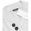 imageCOOFANDY Mens Shawl Collar Pullover Sweater Slim Fit Casual Button Cable Knit SweatersWhite