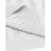 imageCOOFANDY Mens Shawl Collar Pullover Sweater Slim Fit Casual Button Cable Knit SweatersWhite