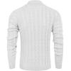 imageCOOFANDY Mens Shawl Collar Pullover Sweater Slim Fit Casual Button Cable Knit SweatersWhite
