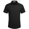 imageCOOFANDY Mens Short Sleeve Button Down Shirts Casual Linen Summer Beach Shirt Wrinkle FreeBlack