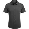 imageCOOFANDY Mens Short Sleeve Button Down Shirts Casual Linen Summer Beach Shirt Wrinkle FreeDark Gray
