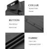 imageCOOFANDY Mens Short Sleeve Button Down Shirts Casual Linen Summer Beach Shirt Wrinkle FreeDark Gray