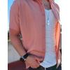 imageCOOFANDY Mens Short Sleeve Button Down Shirts Casual Linen Summer Beach Shirt Wrinkle FreePink