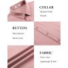 imageCOOFANDY Mens Short Sleeve Button Down Shirts Casual Linen Summer Beach Shirt Wrinkle FreePink