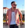 imageCOOFANDY Mens Short Sleeve Button Down Shirts Casual Linen Summer Beach Shirt Wrinkle FreePink