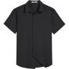 imageCOOFANDY Mens Short Sleeve Button Down Shirts Casual Summer Beach Shirt Wedding Dress Shirts with PocketBlack
