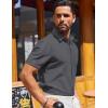 imageCOOFANDY Mens Short Sleeve Button Down Shirts Casual Summer Beach Shirt Wedding Dress Shirts with PocketDark Grey