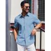 imageCOOFANDY Mens Short Sleeve Button Down Shirts Casual Summer Beach Shirt Wedding Dress Shirts with PocketLight Blue