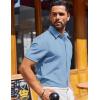 imageCOOFANDY Mens Short Sleeve Button Down Shirts Casual Summer Beach Shirt Wedding Dress Shirts with PocketLight Blue