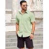 imageCOOFANDY Mens Short Sleeve Button Down Shirts Casual Summer Beach Shirt Wedding Dress Shirts with PocketLight Green