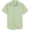 imageCOOFANDY Mens Short Sleeve Button Down Shirts Casual Summer Beach Shirt Wedding Dress Shirts with PocketLight Green