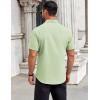 imageCOOFANDY Mens Short Sleeve Button Down Shirts Casual Summer Beach Shirt Wedding Dress Shirts with PocketLight Green