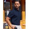 imageCOOFANDY Mens Short Sleeve Button Down Shirts Casual Summer Beach Shirt Wedding Dress Shirts with PocketNavy Blue