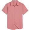 imageCOOFANDY Mens Short Sleeve Button Down Shirts Casual Summer Beach Shirt Wedding Dress Shirts with PocketPink