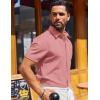 imageCOOFANDY Mens Short Sleeve Button Down Shirts Casual Summer Beach Shirt Wedding Dress Shirts with PocketPink