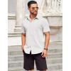 imageCOOFANDY Mens Short Sleeve Button Down Shirts Casual Summer Beach Shirt Wedding Dress Shirts with PocketWhite