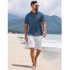 imageCOOFANDY Mens Short Sleeve Button Down Shirts Summer Casual Textured Shirt Vacation Beach Wedding Shirts with PocketGray Blue
