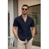 imageCOOFANDY Mens Short Sleeve Dress Shirts Button Down Untucked Wrinkle Free Shirts Casual Summer Shirt with PocketBlackberry