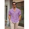 imageCOOFANDY Mens Short Sleeve Dress Shirts Button Down Untucked Wrinkle Free Shirts Casual Summer Shirt with PocketLilac
