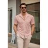 imageCOOFANDY Mens Short Sleeve Dress Shirts Button Down Untucked Wrinkle Free Shirts Casual Summer Shirt with PocketLotus Pink