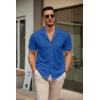 imageCOOFANDY Mens Short Sleeve Dress Shirts Button Down Untucked Wrinkle Free Shirts Casual Summer Shirt with PocketNavy Blue