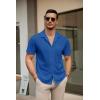 imageCOOFANDY Mens Short Sleeve Dress Shirts Button Down Untucked Wrinkle Free Shirts Casual Summer Shirt with PocketNavy Blue