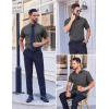 imageCOOFANDY Mens Short Sleeve Dress Shirts Stain Shield Button Down Shirt for Summer Business Wedding PartyDark Gray