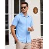 imageCOOFANDY Mens Short Sleeve Dress Shirts Wrinkle Free Casual Button Down Shirts Summer Untucked Dress ShirtLight Blue