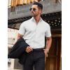 imageCOOFANDY Mens Short Sleeve Dress Shirts Wrinkle Free Casual Button Down Shirts Summer Untucked Dress ShirtWhite