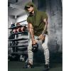 imageCOOFANDY Mens Short Sleeve Hoodie Workout Gym Sweatshirt Muscle Fit Fashion Athletic Hoodies Pullover Cotton Hooded TShirtsArmy Green