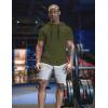 imageCOOFANDY Mens Short Sleeve Hoodie Workout Gym Sweatshirt Muscle Fit Fashion Athletic Hoodies Pullover Cotton Hooded TShirtsArmy Green