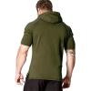 imageCOOFANDY Mens Short Sleeve Hoodie Workout Gym Sweatshirt Muscle Fit Fashion Athletic Hoodies Pullover Cotton Hooded TShirtsArmy Green