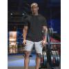 imageCOOFANDY Mens Short Sleeve Hoodie Workout Gym Sweatshirt Muscle Fit Fashion Athletic Hoodies Pullover Cotton Hooded TShirtsBlack