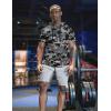 imageCOOFANDY Mens Short Sleeve Hoodie Workout Gym Sweatshirt Muscle Fit Fashion Athletic Hoodies Pullover Cotton Hooded TShirtsBlack Camo