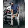 imageCOOFANDY Mens Short Sleeve Hoodie Workout Gym Sweatshirt Muscle Fit Fashion Athletic Hoodies Pullover Cotton Hooded TShirtsBlue